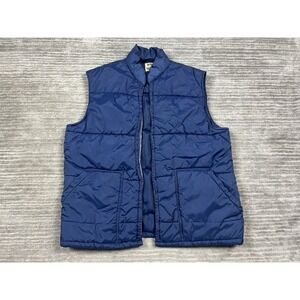 Vintage Wedgefield Vest Mens Medium‎ Blue Nylon Full Zip Puffer 70s